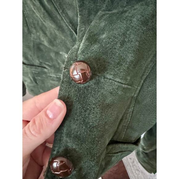Vintage Green Suede Leather Rue 21 Womens Jacket - Picture 2 of 5